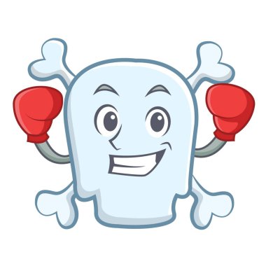 Boks kafatası karakter karikatür tarzı