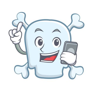 Telefon kafatası karakter karikatür tarzı ile