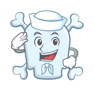 Denizci kafatası karakter karikatür tarzı