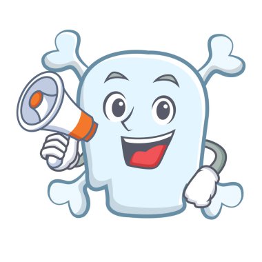 Megpahone kafatası karakter karikatür tarzı ile