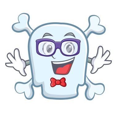 İnek kafatası karakter karikatür tarzı