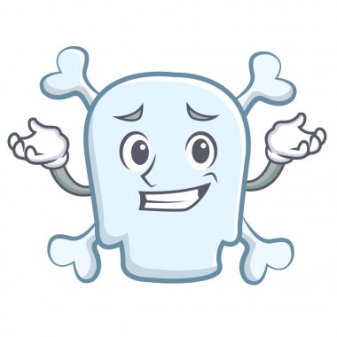 Sırıtan kafatası karakter karikatür tarzı