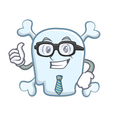 İşadamı kafatası karakter karikatür tarzı