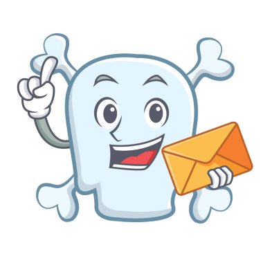 Zarf kafatası karakter karikatür tarzı ile