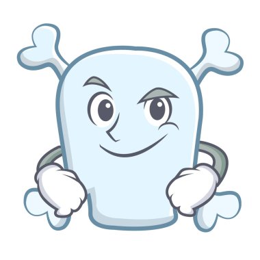 Smirking kafatası karakter karikatür tarzı