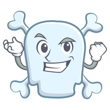 Sırıtan kafatası karakter karikatür tarzı