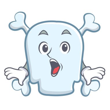 Sürpriz kafatası karakter karikatür tarzı