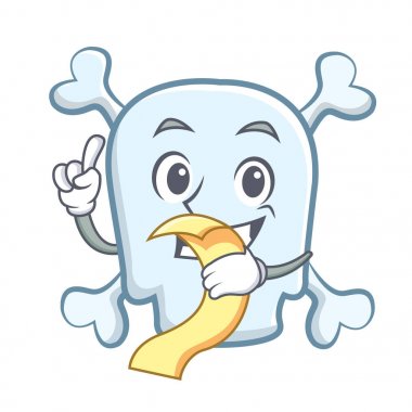 Menü kafatası karakter karikatür tarzı ile