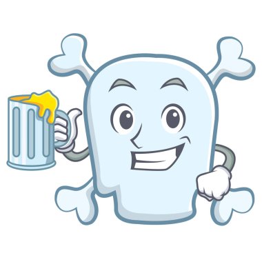 Suyu kafatası karakter karikatür tarzı ile