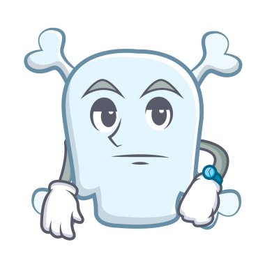 Kafatası karakter karikatür tarzı bekliyor