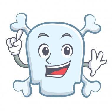 Parmak kafatası karakter karikatür tarzı