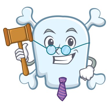 Yargıç kafatası karakter karikatür tarzı