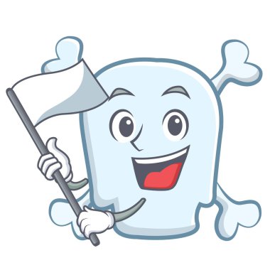 Bayrak kafatası karakter karikatür tarzı ile