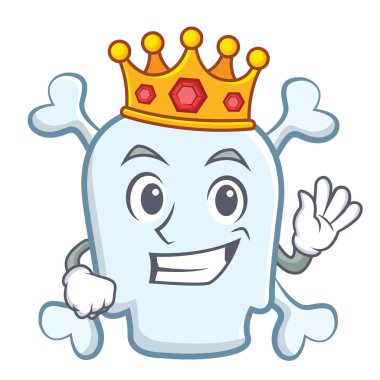 Kral kafatası karakter karikatür tarzı