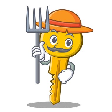 Çiftçi anahtar karakter karikatür tarzı