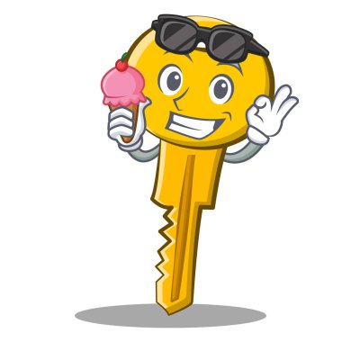 Dondurma anahtar karakter karikatür tarzı ile