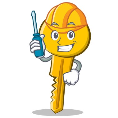 Otomotiv anahtar karakter karikatür tarzı