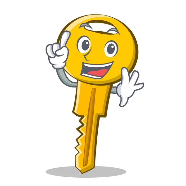 Finger key character cartoon style — Stock Vector