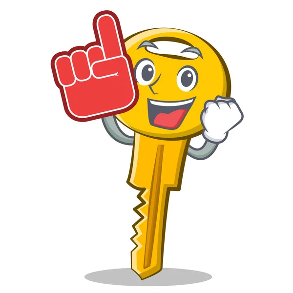 Köpük parmak anahtar karakter karikatür tarzı ile — Stok Vektör