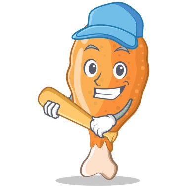 İskambil beyzbol kızarmış tavuk karakter karikatür