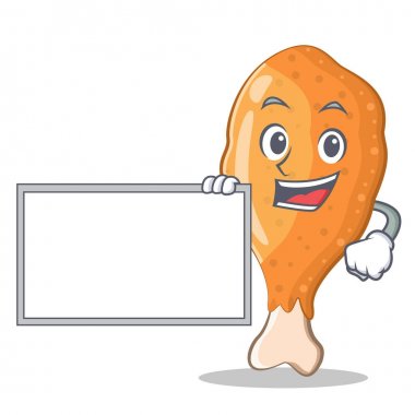 Kurulu ile kızartılmış tavuk karakter karikatür