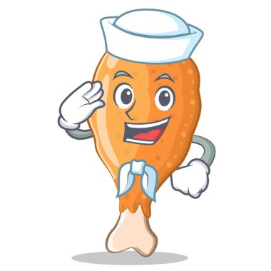 Denizci kızarmış tavuk karakter karikatür