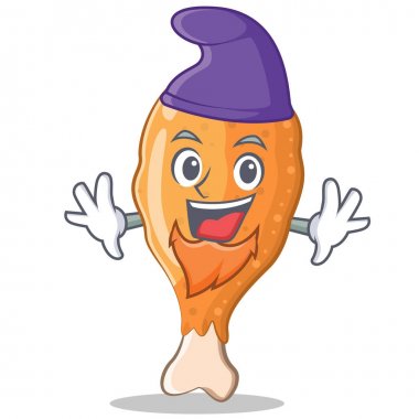 Elf kızarmış tavuk karakter karikatür