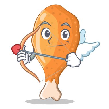 Aşk tanrısı kızarmış tavuk karakter karikatür