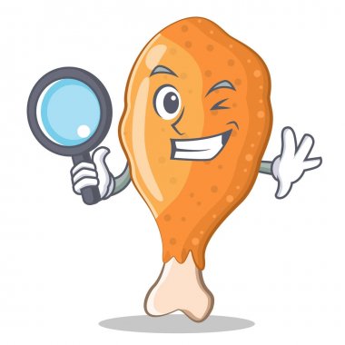 Dedektif kızarmış tavuk karakter karikatür