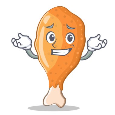 Kızarmış tavuk karakter karikatür sırıtarak