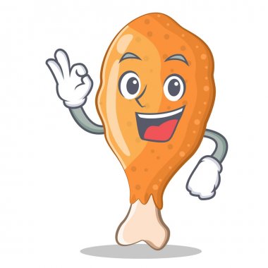 İyi kızarmış tavuk karakter karikatür