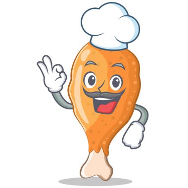 Şef kızarmış tavuk karakter karikatür