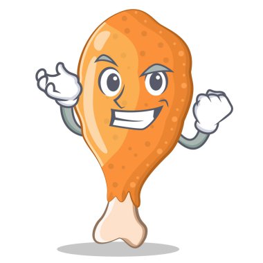 Başarılı kızarmış tavuk karakter karikatür