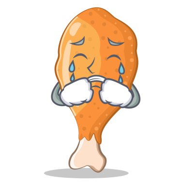 Kızarmış tavuk karakter karikatür ağlıyor