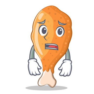 Korkarım kızarmış tavuk karakter karikatür