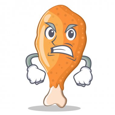 Kızgın kızarmış tavuk karakter karikatür