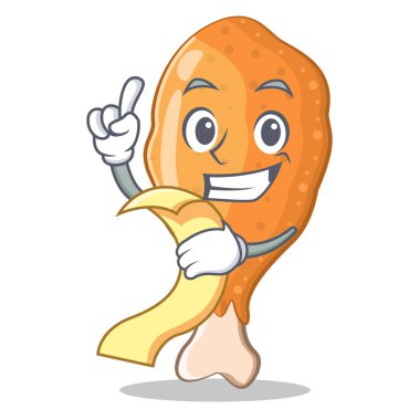 Menü ile kızartılmış tavuk karakter karikatür