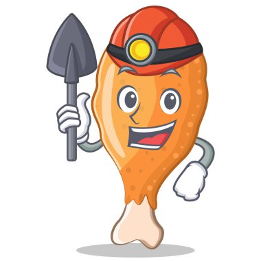 Madenci kızarmış tavuk karakter karikatür