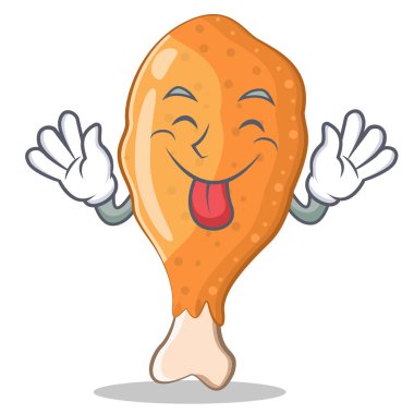 Kızarmış tavuk karakter karikatür dil