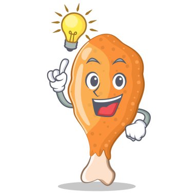 Bir fikir kızarmış tavuk karakter karikatür var