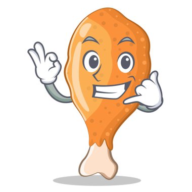 Arama kızarmış tavuk karakter karikatür