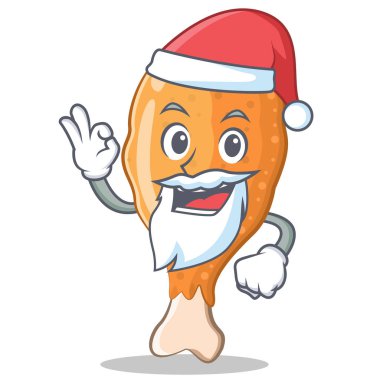 Santa kızarmış tavuk karakter karikatür