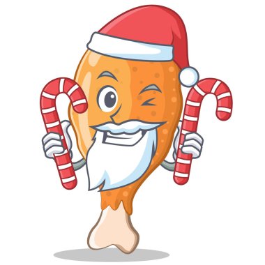 Santa şeker kızarmış tavuk karakter karikatür ile
