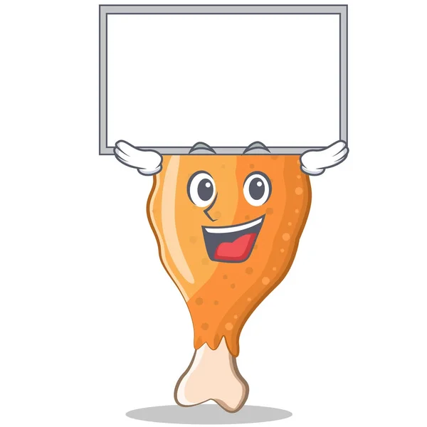 Papan atas kartun karakter ayam goreng - Stok Vektor