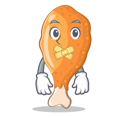 Sessiz kızarmış tavuk karakter karikatür