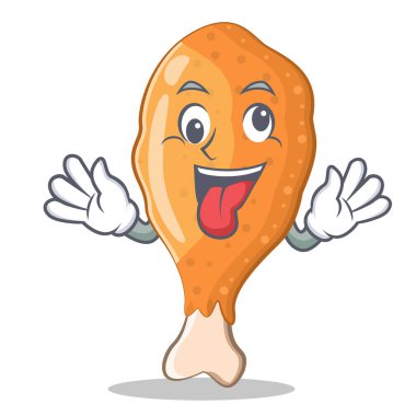 Deli kızarmış tavuk karakter karikatür