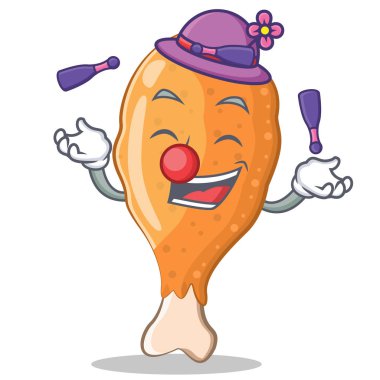 Kızarmış tavuk karakter karikatür hokkabazlık