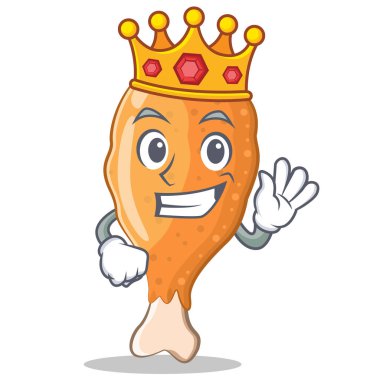 Kral kızarmış tavuk karakter karikatür