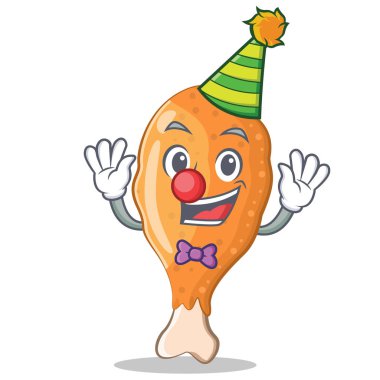 Palyaço kızarmış tavuk karakter karikatür