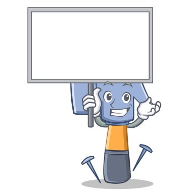 Tahta çekiç karakter karikatür ifade getirmek